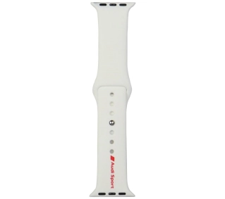 AUDI Sport Red Logo Silicone Watch Strap do Apple Watch 40/41/42mm Biały