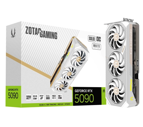 Karta graficzna Zotac Gaming GeForce RTX 5090 SOLID OC White Edition 32 GB GDDR7 DLSS 4