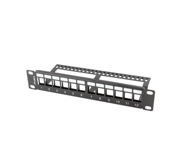 Lanberg PPKS-9112-B PUSTY 12 PORT 1U 10" Czarny