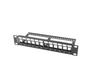 Lanberg PPKS-9112-B PUSTY 12 PORT 1U 10" Czarny