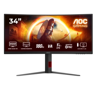 AOC CU34G4 34" UWQHD Fast VA 180Hz 0,5ms MPRT Zakrzywiony Gamingowy - Kup na Raty - RRSO 0%