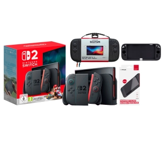 Nintendo Switch 2 Joy-Con Czarny + Mario Kart World + Etui Yaxo Scutum Techno + Szkło Trust GXT 1254 + Grip GXT 125 - ⚡ BESTSELLERY ⚡ - Kup na Raty - RRSO 0%