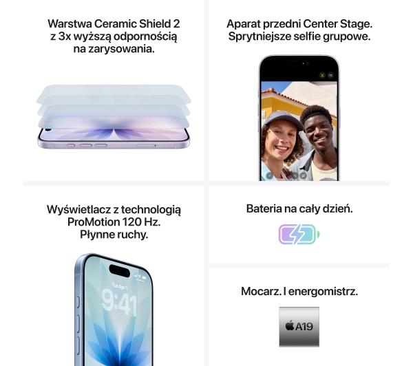 Apple iPhone 17 256GB Funkcje AI 6,3" 120Hz 48Mpix Gołębi - ⚡ BESTSELLERY ⚡ - Kup na Raty - RRSO 0%