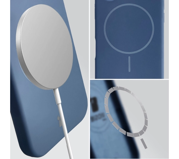 Bizon Soft z MagSafe do Apple iPhone 16 Pro Granatowy