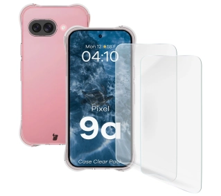 Bizon elastyczne etui Salpa + 2x folia na ekran Clear Pack do Google Pixel 9a