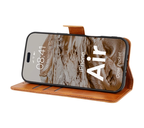 Bizon z klapką Pocket do Apple iPhone Air Brązowy