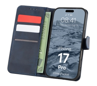 Bizon z klapką Pocket do Apple iPhone 17 Pro Granatowy