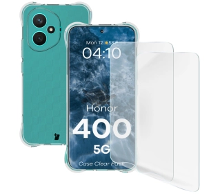 Bizon elastyczne etui Salpa + 2x folia na ekran Clear Pack do Honor 400 5G