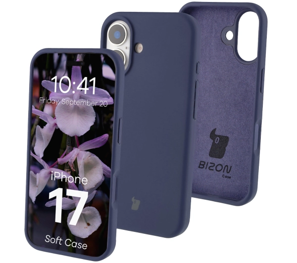 Bizon Silikonowe Soft do Apple iPhone 17 Granatowy