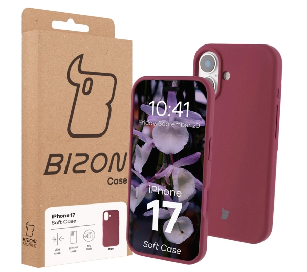 Bizon Silikonowe Soft do Apple iPhone 17 Śliwkowy