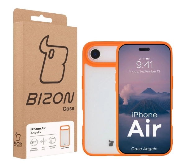 Bizon Angelo do Apple iPhone Air z pomarańczową ramką