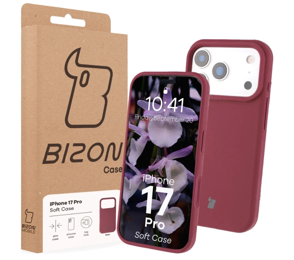 Bizon Silikonowe Soft do Apple iPhone 17 Pro Śliwkowy