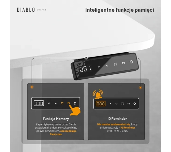 Diablo Chairs X-Tensio 1100  110cm Regulacja wysokości  Biały - Kup na Raty - RRSO 0%