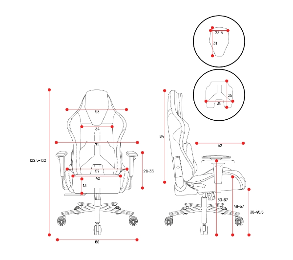 Diablo Chairs X.One Prime Normal Size Bloody Mary Gamingowy Do 140kg Tkanina Czerwony - Kup na Raty - RRSO 0%
