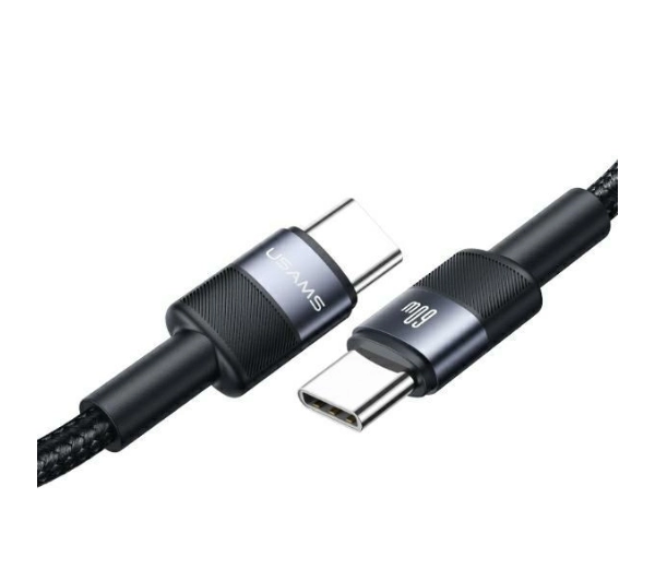 Kabel USB-C - USB-C USAMS SJ724USBSG01 60W 1.2m Czarny