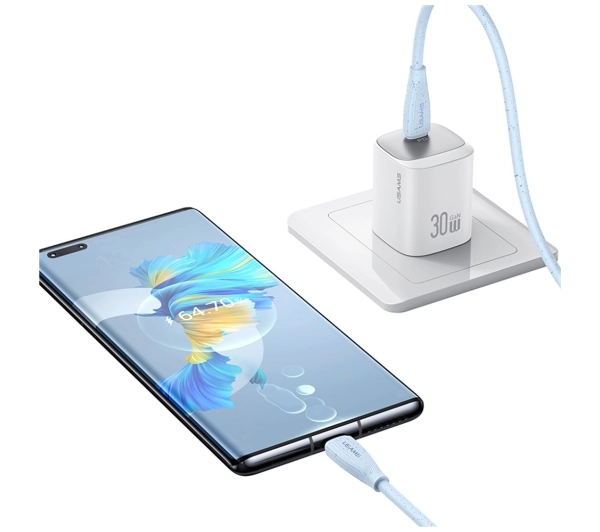 USAMS Green Series 60W USB-C do USB-C 1m Różowy