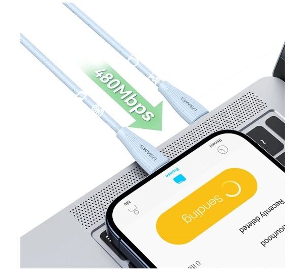 USAMS Green Series 60W USB-C do USB-C 1m Różowy