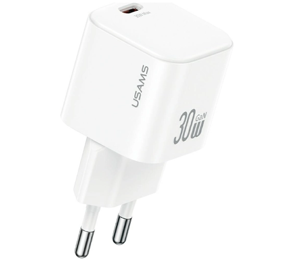 Ładowarka sieciowa USAMS JO Series CC262 30W USB-C + kabel USB-C - USB-C Biały
