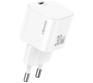 USAMS JO Series CC262 30W USB-C + kabel USB-C/USB-C 1m Biały