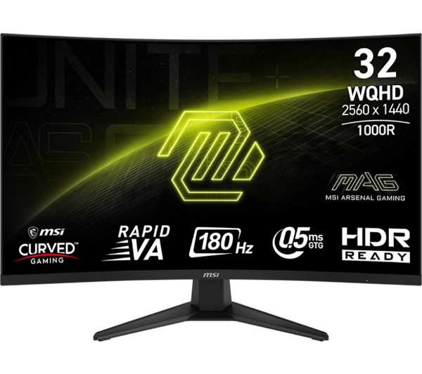 MSI MAG 325CQF 31,5" 2K Rapid VA 180Hz 0,5ms GTG Zakrzywiony Gamingowy