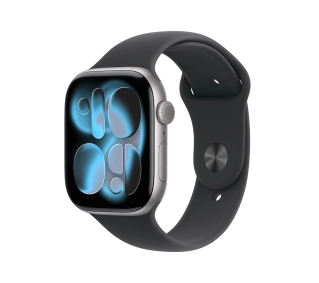 Apple Watch Series 11 GPS 46mm z aluminium Gwiezdna szarość Pasek sportowy Czarny M/L - ⚡ BESTSELLERY ⚡ - Kup na Raty - RRSO 0%