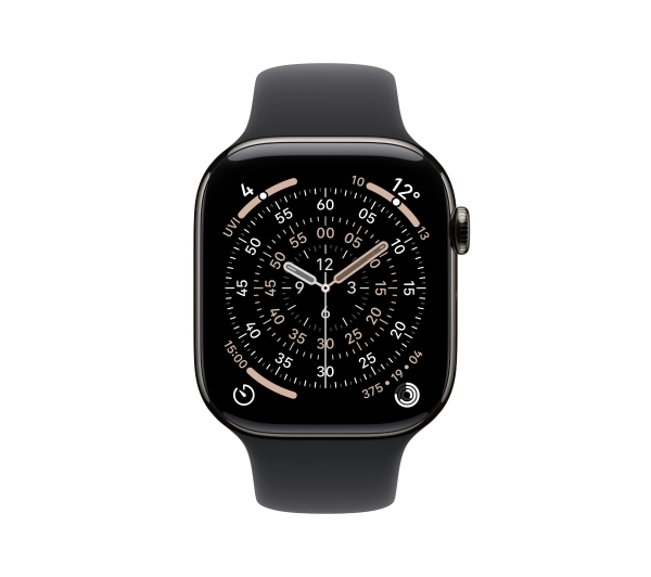 Apple Watch Series 11 GPS + Cellular 46mm Tytan Łupek Pasek sportowy Czarny M/L - Kup na Raty - RRSO 0%