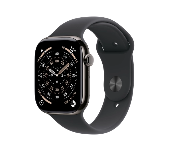 Apple Watch Series 11 GPS + Cellular 46mm Tytan Łupek Pasek sportowy Czarny M/L