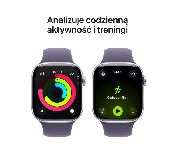 Apple Watch Series 11 GPS 42mm z aluminium Srebrny Pasek sportowy Mleczny fiolet M/L - Kup na Raty - RRSO 0%