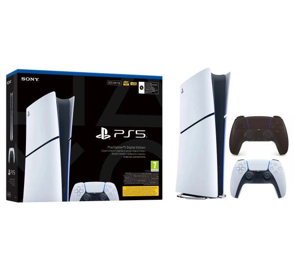 Sony PlayStation 5 Digital Slim E Chassis (PS5) 825GB + Dodatkowy Pad Czarny