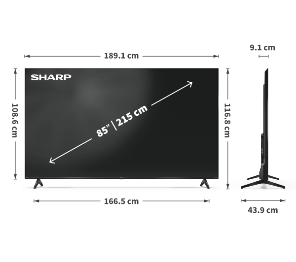 Sharp 85HP5765E 85" QLED 4K Google TV Dolby Vision Dolby Atmos HDMI 2.1 DVB-T2 - Kup na Raty - RRSO 0%