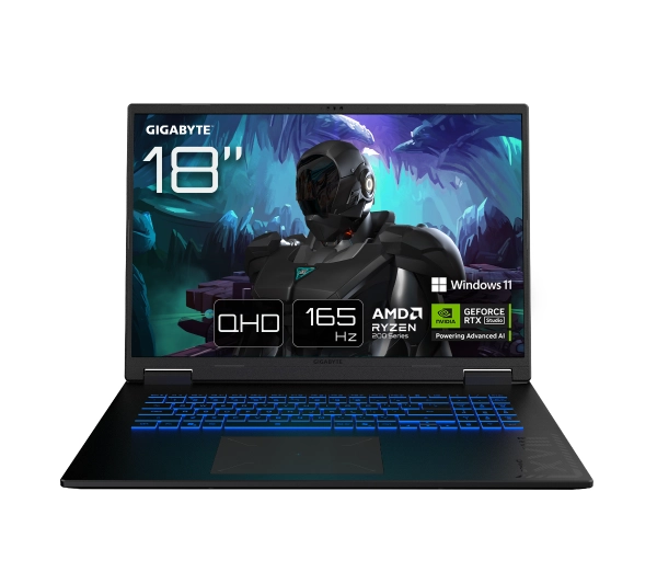 Gigabyte Gaming A18 3WHK3EEC64SH 18" 165Hz R7 260 32GB RAM 1TB Dysk SSD RTX5070 DLSS4 Win11 Czarny Funkcje AI