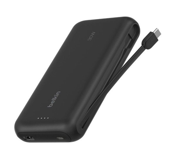 Belkin Powerbank 20 000 mAh, 30W, wbudowany kabel USB-C, USB-C, USB