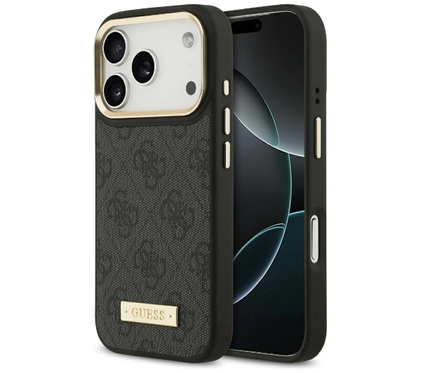 Guess 4G Logo Plate MagSafe do iPhone 17 Pro czarny