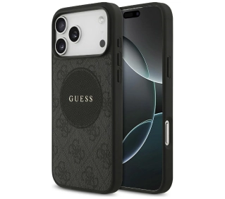 Guess 4G Circle Classic Logo MagSafe do iPhone 17 Pro Max Czarny