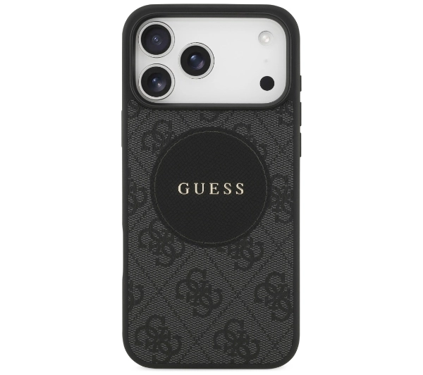 Guess 4G Circle Classic Logo MagSafe do iPhone 17 Pro Max Czarny