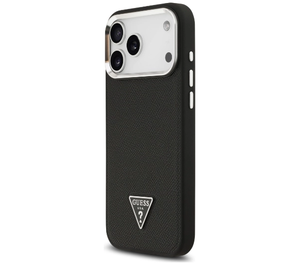 Guess Grained Triangle Logo MagSafe do iPhone 17 Pro Max czarny