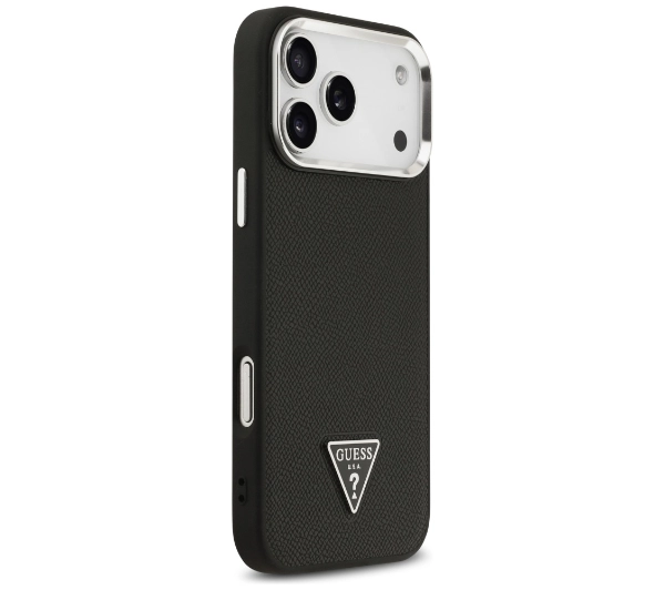 Guess Grained Triangle Logo MagSafe do iPhone 17 Pro Max czarny