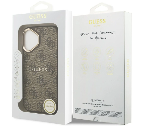 Guess 4G PU Classic Logo MagSafe do iPhone 17 brązowy
