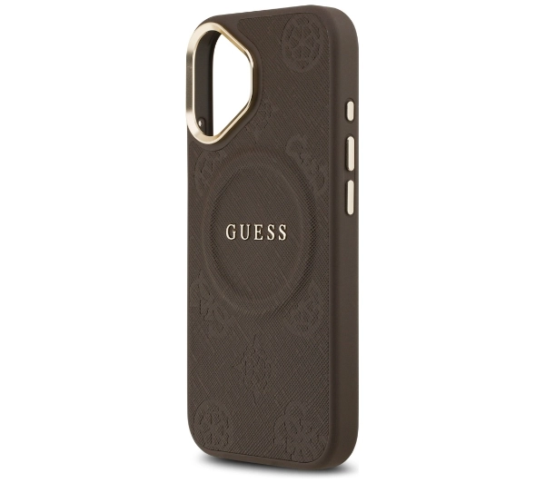 Guess Peony Hot Stamp MagSafe do iPhone 17 brązowy
