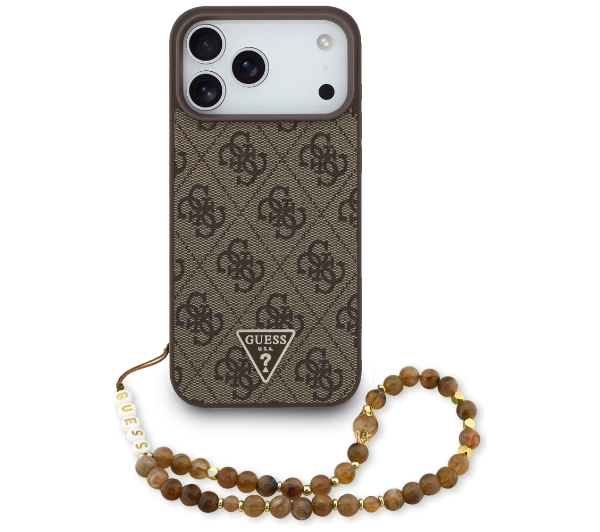 Guess 4G Strap Triangle Logo MagSafe do iPhone 17 Pro Max brązowy