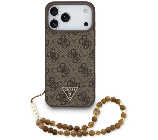 Guess 4G Strap Triangle Logo MagSafe do iPhone 17 Pro Max brązowy