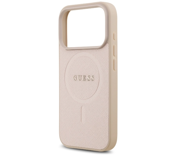 Guess Saffiano Classic Logo MagSafe do iPhone 17 Pro różowy