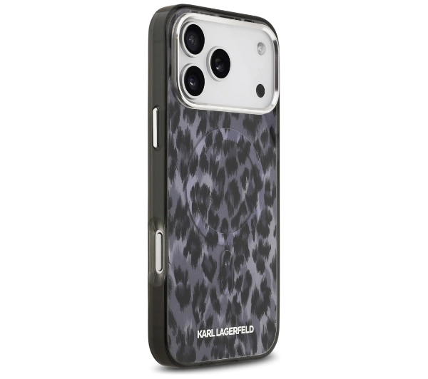 Karl Lagerfeld IML Leopard Pattern MagSafe do iPhone 17 Pro Max Czarny