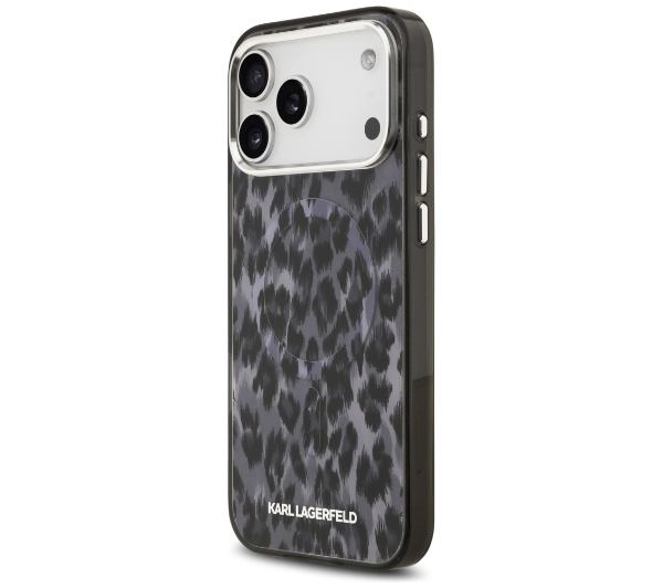 Karl Lagerfeld IML Leopard Pattern MagSafe do iPhone 17 Pro Max Czarny