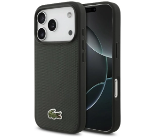 Lacoste Iconic Petit Pique Woven Logo MagSafe do iPhone 17 Pro sinople
