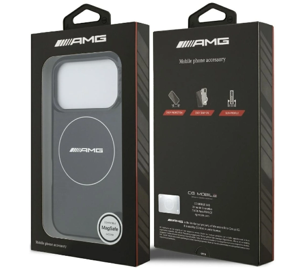AMG Double Layer Transparent Smocked MagSafe do iPhone 17 Pro czarny