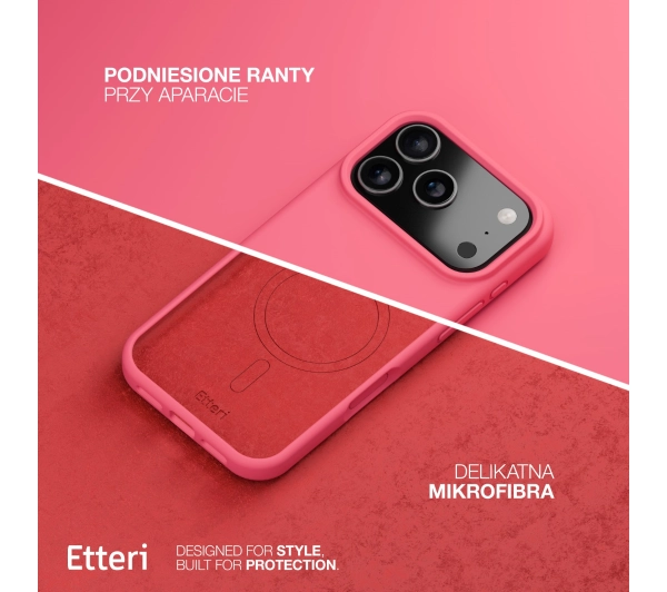 Etteri Silicone Case do iPhone 17 Pro Malinowy
