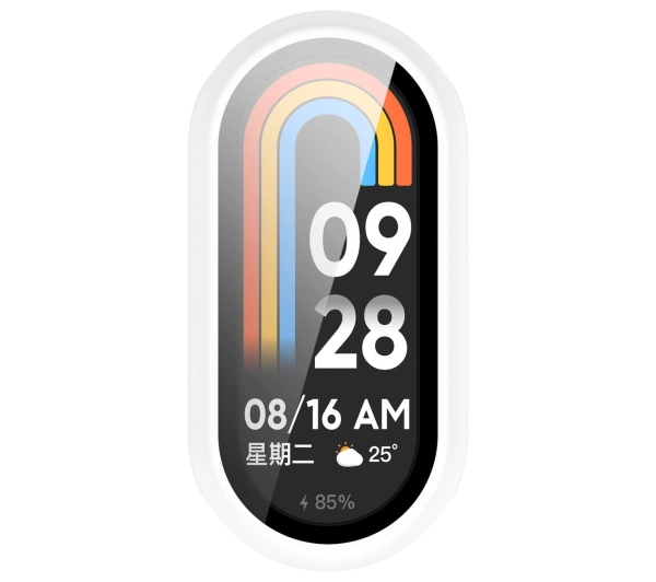 Bizon ze szkłem do Xiaomi Smart Band 10 biały