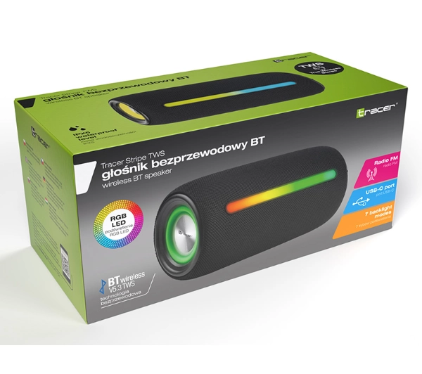 Tracer Stripe TWS BT RGB 10W Czarny
