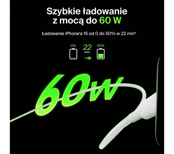 Belkin BoostCharge USB-C do USB-C 60W 1m Biały